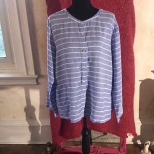 Blue and white striped tunic